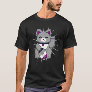 Asexual Pride Lucky Cat LGBTQ+ Asexuality T-Shirt