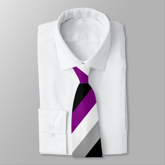 Asexual Pride Neck Tie (Tied)