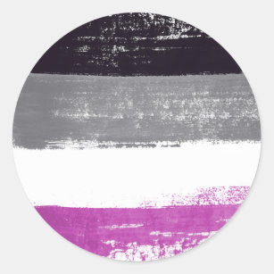 Asexual Pride Paint Classic Round Sticker