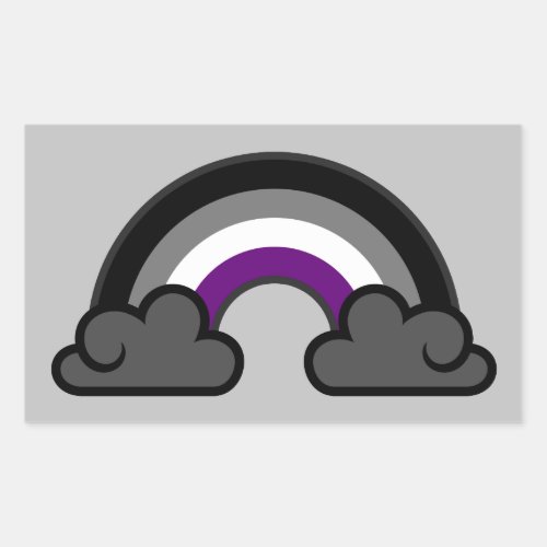 Asexual Pride Rainbow  Ace  Demi  Grey  Rectangular Sticker