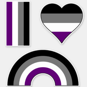 Asexual Pride Rainbow +{ Ace   Demi   Grey }+ Sticker