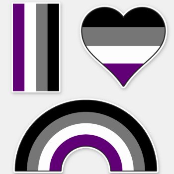 Asexual Pride Rainbow  { Ace | Demi | Grey }  Sticker by WaywardMuse at Zazzle