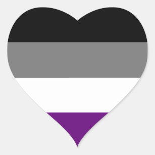 Asexual Pride Rainbow Heart ~ Ace   Demi   Grey Heart Sticker