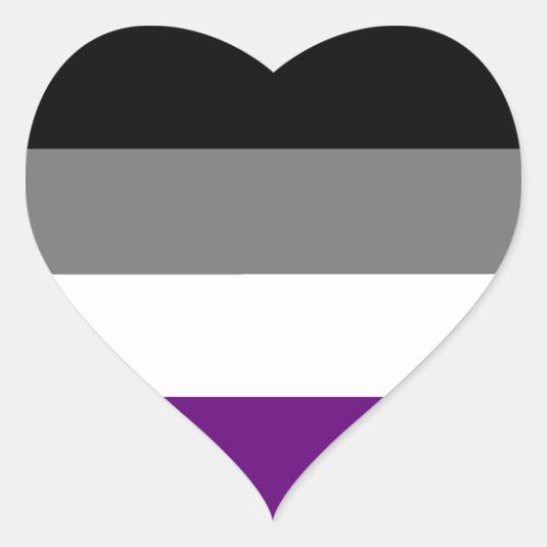 Asexual Pride Rainbow Heart  Ace  Demi  Grey Heart Sticker