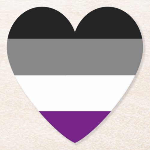 Asexual Pride Rainbow Heart  Ace  Demi  Grey Paper Coaster