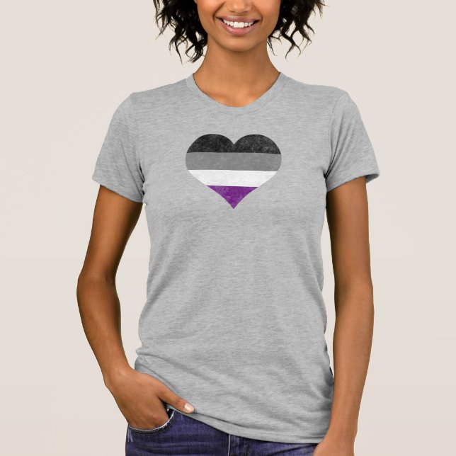 Asexual Pride Rainbow Heart [ Ace | Demi | Grey ] T-Shirt (Front)