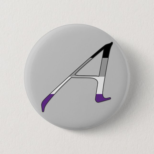 Asexual Pride "Scarlet" Letter A Pinback Button (Front)
