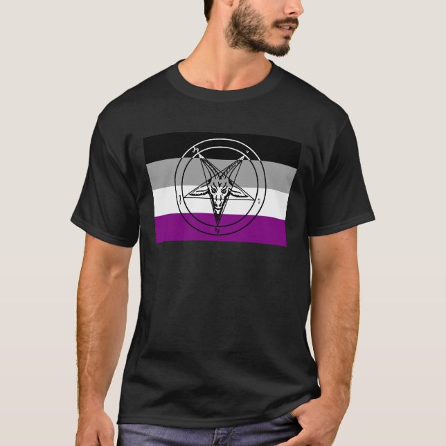 Asexual Pride Sigil of Baphomet T-Shirt (Front)