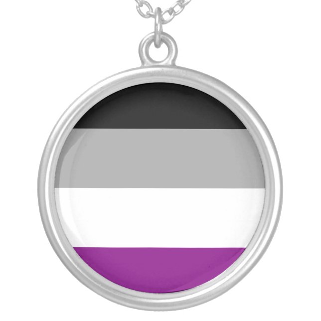 Asexual Pride Silver Plated Necklace (Front)