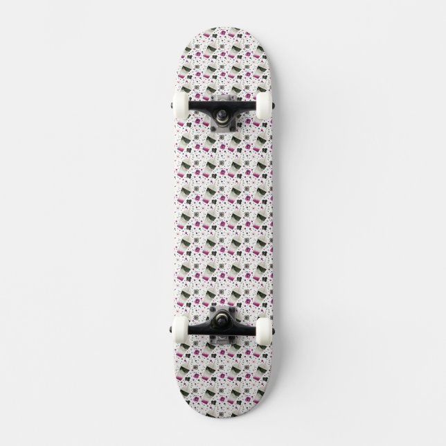 Asexual Pride Skateboard (Front)