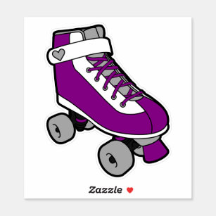  Asexual Pride Skating Purple Gray 80s Rollerskate Sticker