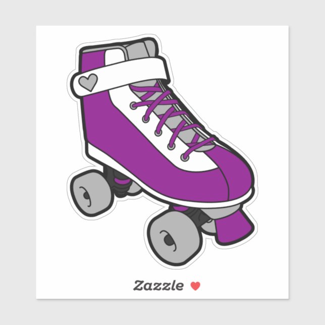 Asexual Pride Skating Purple Retro Roller Skate Sticker (Sheet)