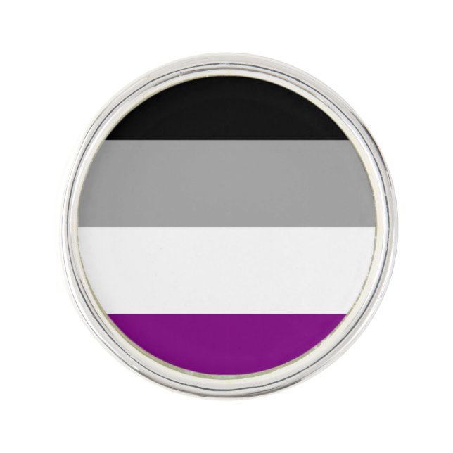 ASEXUAL PRIDE STRIPES DESIGN - 2014 PRIDE.png Lapel Pin (Front)