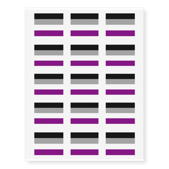 Asexual Pride Temporary Tattoos (Front)