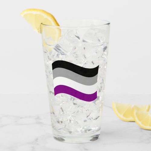 Asexual Pride Wavy Flag Glass
