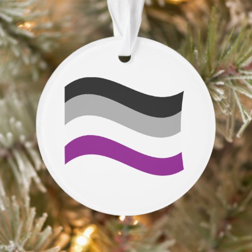 Asexual Pride Wavy Flag Ornament