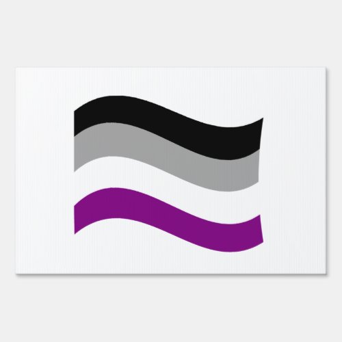 Asexual Pride Wavy Flag Sign