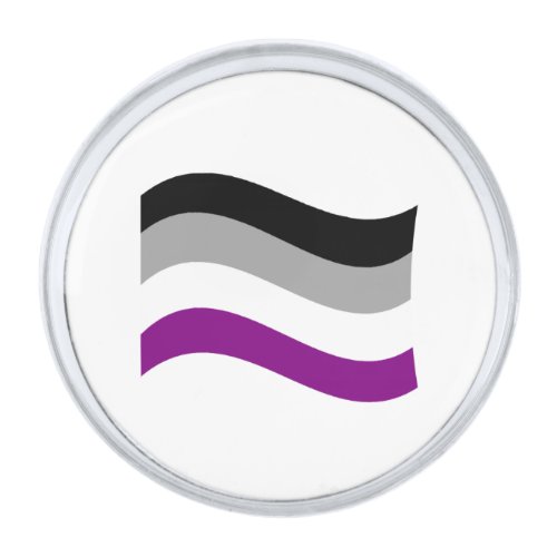 Asexual Pride Wavy Flag Silver Finish Lapel Pin