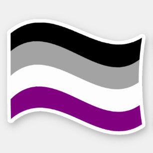 Asexual Pride Wavy Flag Sticker