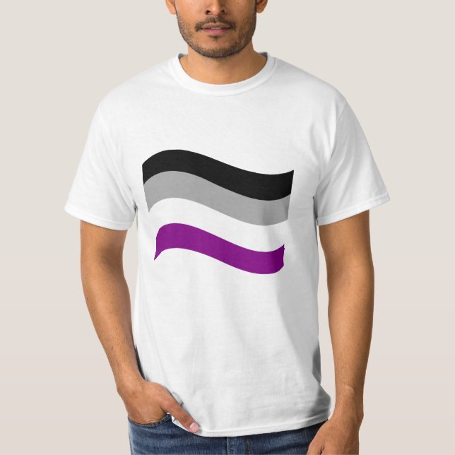 Asexual Pride Wavy Flag T-Shirt (Front)