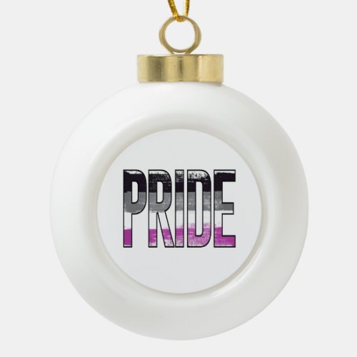 Asexual Pride Word Ceramic Ball Christmas Ornament