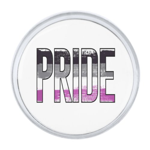 Asexual Pride Word Silver Finish Lapel Pin