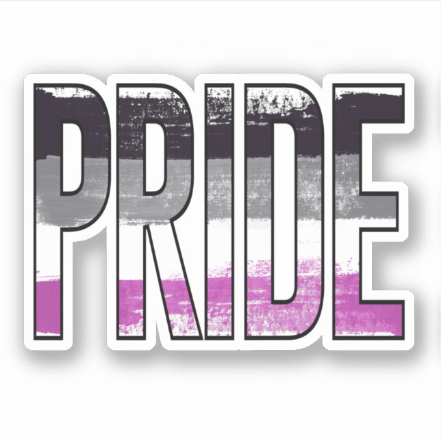 Asexual Pride Word Sticker (Front)