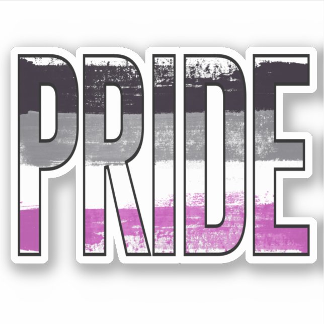 Asexual Pride Word Sticker (Front)