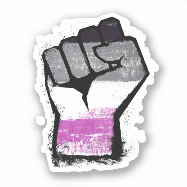 Asexual Protest Fist Sticker (Front)