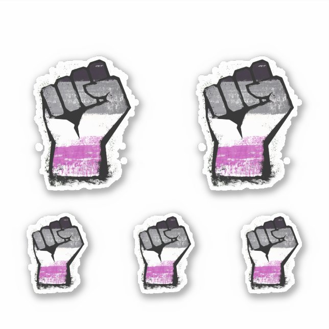Asexual Protest Fist Sticker (Front)