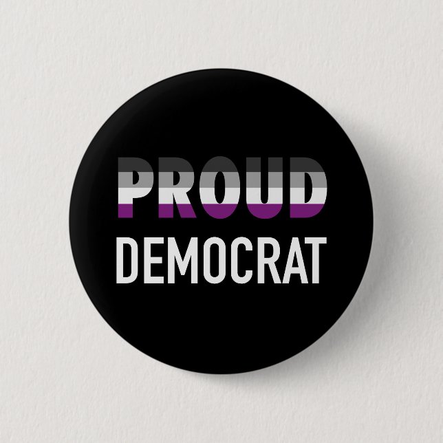 Asexual Proud Democrat Button (Front)