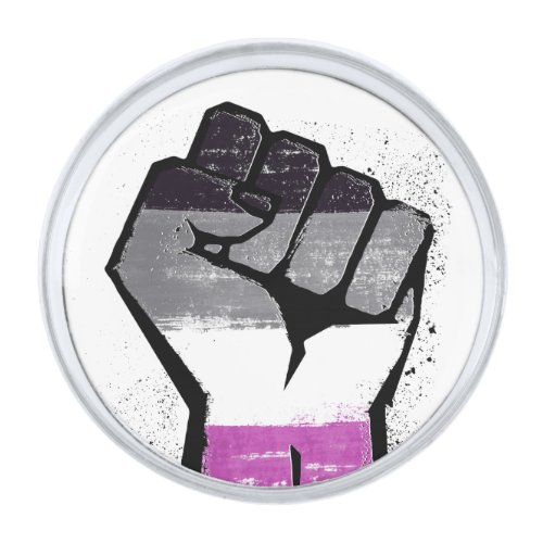 Asexual Resistance Silver Finish Lapel Pin
