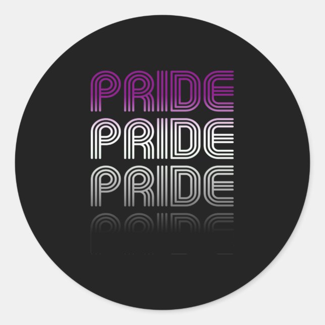 Asexual Retro Pride Classic Round Sticker (Front)