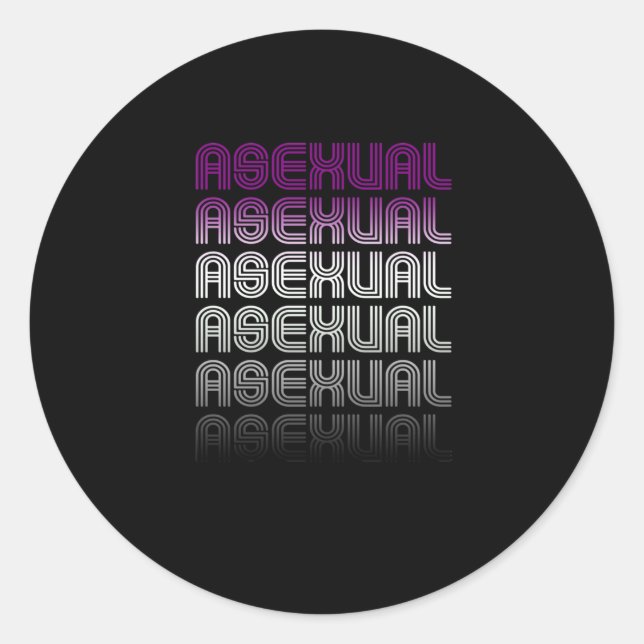 Asexual Retro Pride Classic Round Sticker (Front)
