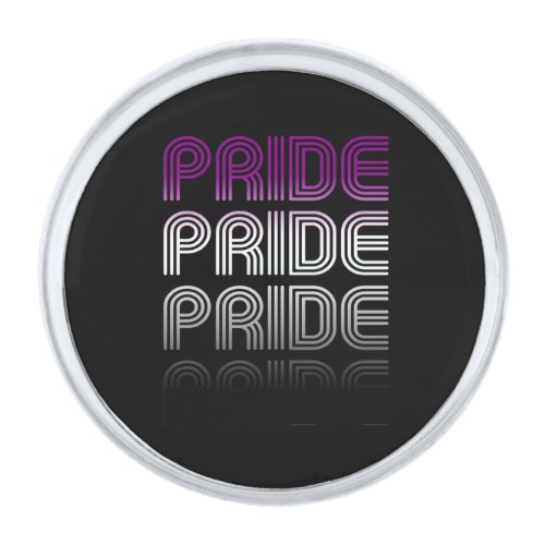 Asexual Retro Pride Silver Finish Lapel Pin