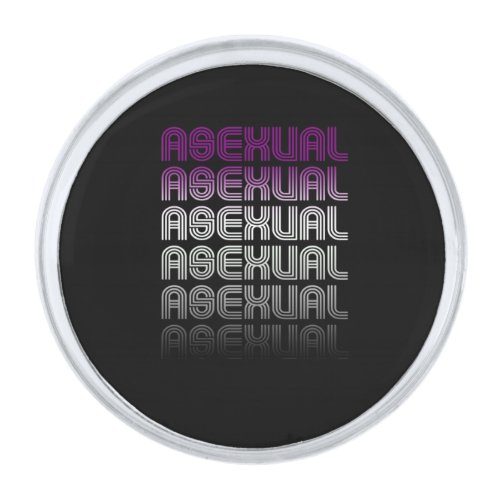 Asexual Retro Pride Silver Finish Lapel Pin