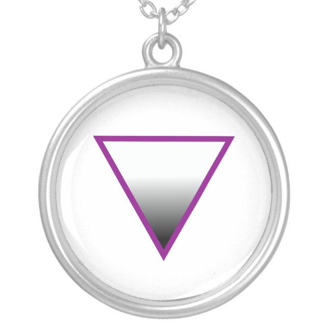 ASEXUAL TRIANGLE SYMBOL SILVER PLATED NECKLACE (Front)