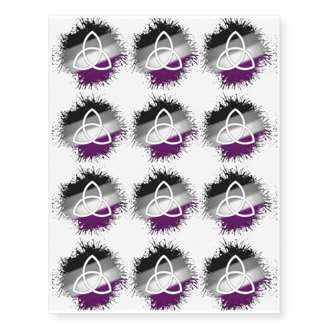 Asexual Triquetra Temporary Tattoos (Front)