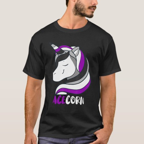 Asexual Unicorn Ace Asexual Flag Asexuality Majest T_Shirt