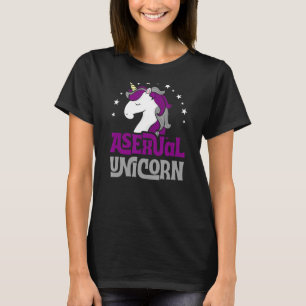 Asexual Unicorn Cute Girly Magical Ace Pride Flag T-Shirt