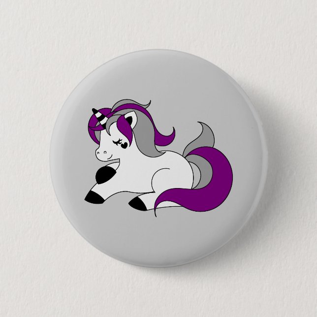 Asexual unicorn pinback button (Front)