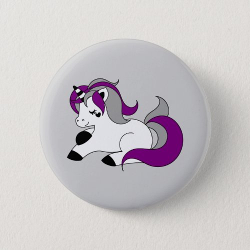 Asexual unicorn pinback button