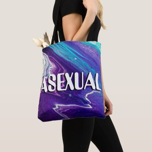 Asexual Vaporwave Marble LGBTQ Pride Tote Bag