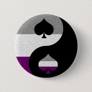 Asexual Yin and Yang Pinback Button