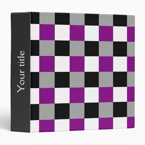 Asexuality colors checkered pattern Binder