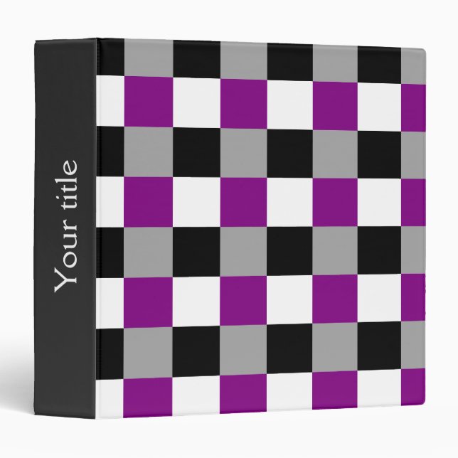 Asexuality colors checkered pattern Binder (Front/Spine)