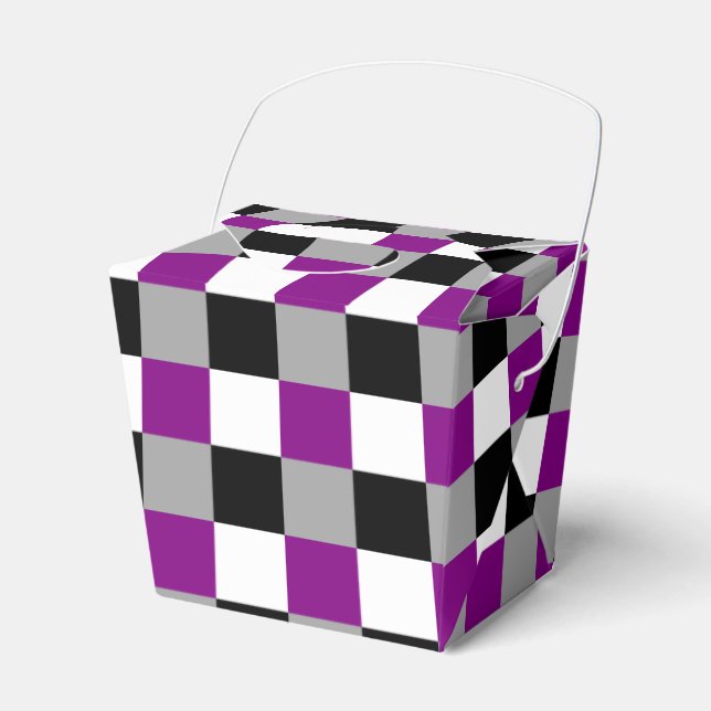 Asexuality colors checkered pattern favor boxes (Front Side)