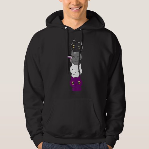 Asexuality Flag Animal Cat Ace Pride  Funny Gift Hoodie