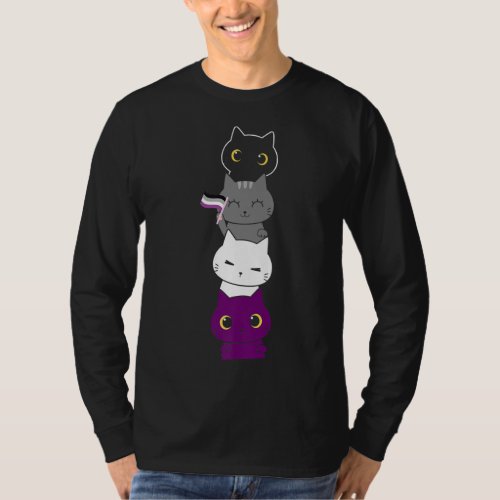 Asexuality Flag Animal Cat Ace Pride  Funny Gift T_Shirt