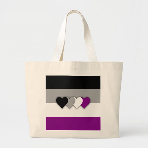 Asexuality flag  large tote bag